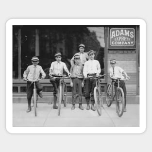 Telegram Messenger Boys, 1911. Vintage Photo Sticker